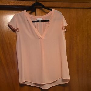 Calvin Klein Light Pink Flutter Sleeve Blouse